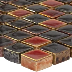Naturstein Mosaikfliesen Firestone Rot Mix
