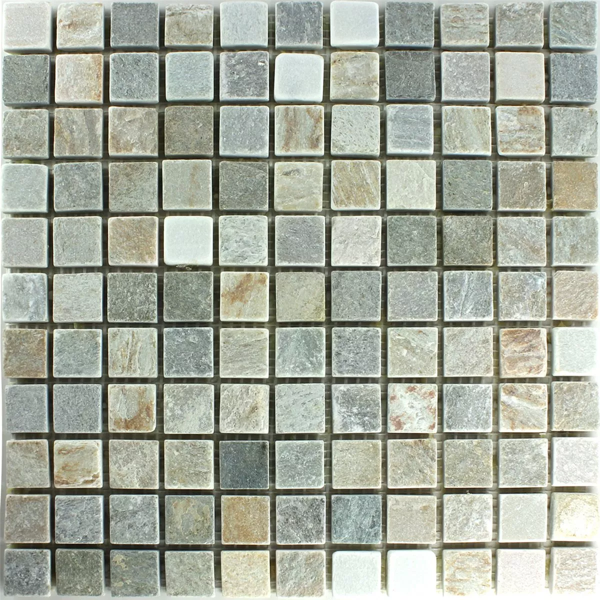 Naturstein Quarzit Mosaik Fliesen Beige Grau 22x22mm 6 Naturstein Quarzit Mosaik Fliesen Beige Grau 22x22mm – Bild 4