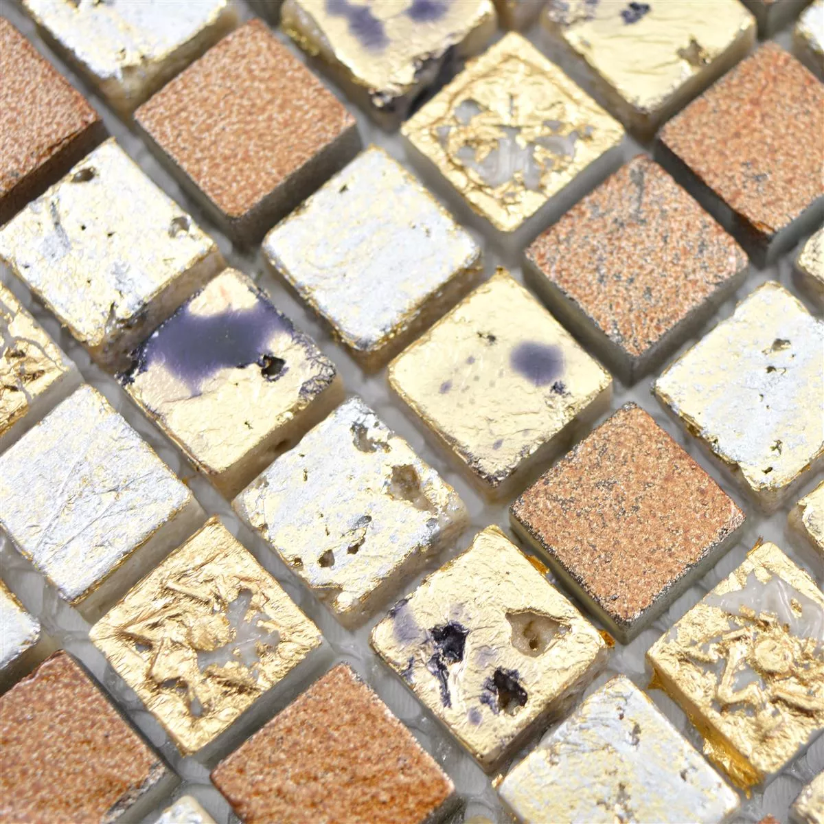 Naturstein Resin Mosaikfliesen Lucky Gold Bronze 4 Naturstein Resin Mosaikfliesen Lucky Gold Bronze – Bild 2