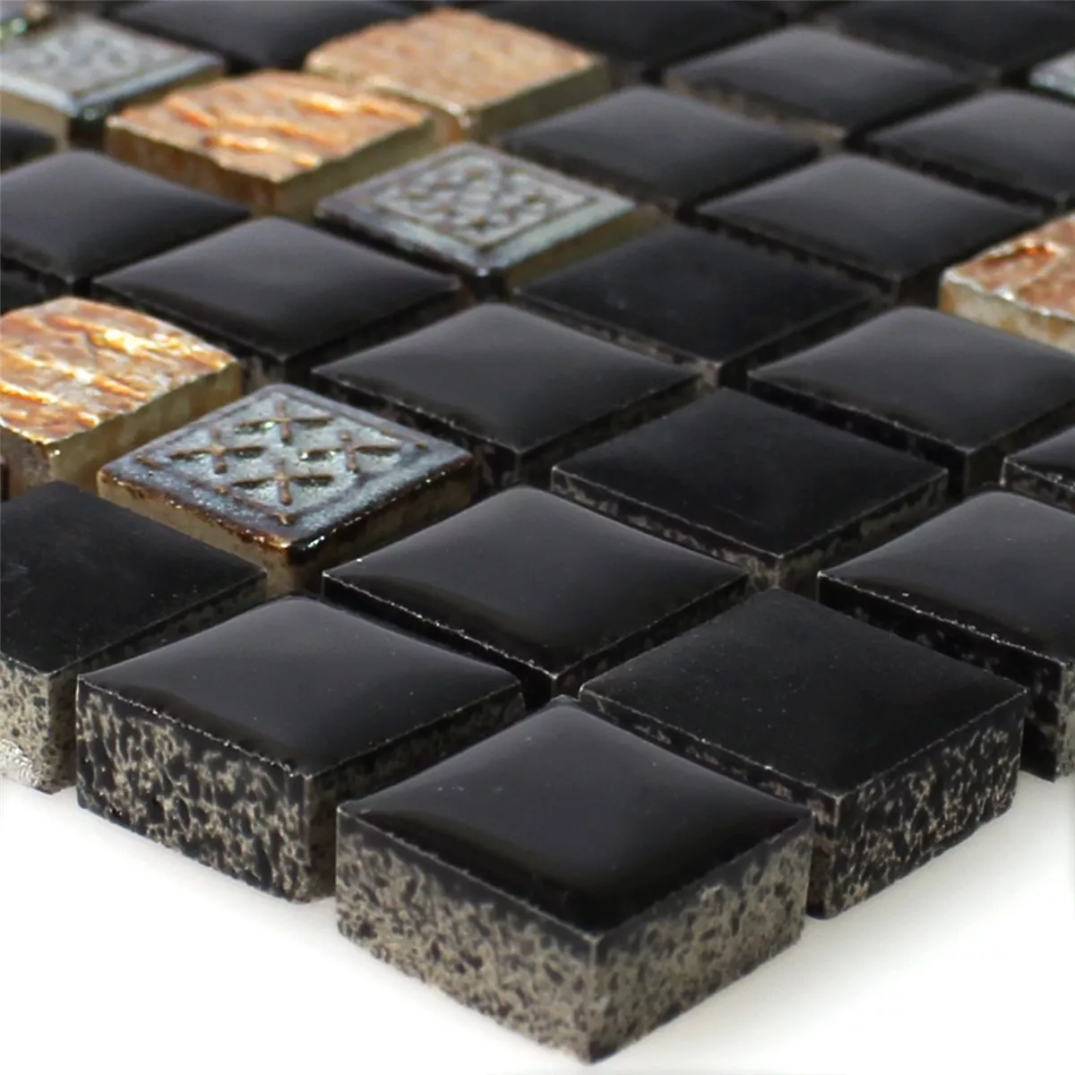 Naturstein Resin Ornament Mosaik Schwarz Kupfer 3 Naturstein Resin Ornament Mosaik Schwarz Kupfer