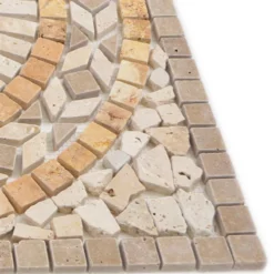 Naturstein Rosone Alligator Beige Braun Gold 61x61cm -Mosafil Shop naturstein rosone alligator beige braun gold 61x61cm 3 9