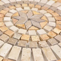 Naturstein Rosone Alligator Beige Braun Gold 61x61cm -Mosafil Shop naturstein rosone alligator beige braun gold 61x61cm 4 40