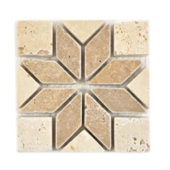 Naturstein Rosone Baton Braun Beige 10x10cm