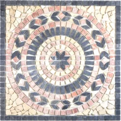 Naturstein Rosone Buxton Beige Rot Schwarz 61x61cm