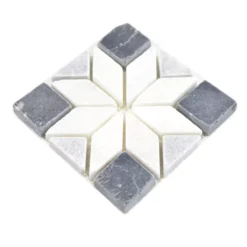 Naturstein Rosone Carolina Schwarz Weiß Grau 10x10cm -Mosafil Shop naturstein rosone carolina schwarz weiss grau 10x10cm 3 95