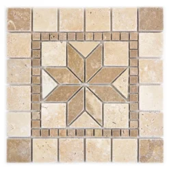 Naturstein Rosone Clayton Beige Braun 30x30cm