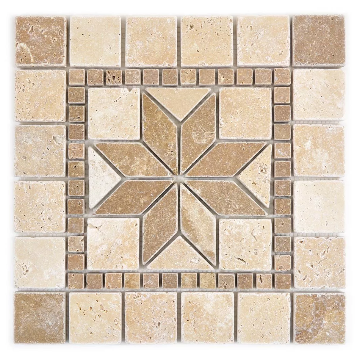 Naturstein Rosone Clayton Beige Braun 30x30cm 3 Naturstein Rosone Clayton Beige Braun 30x30cm