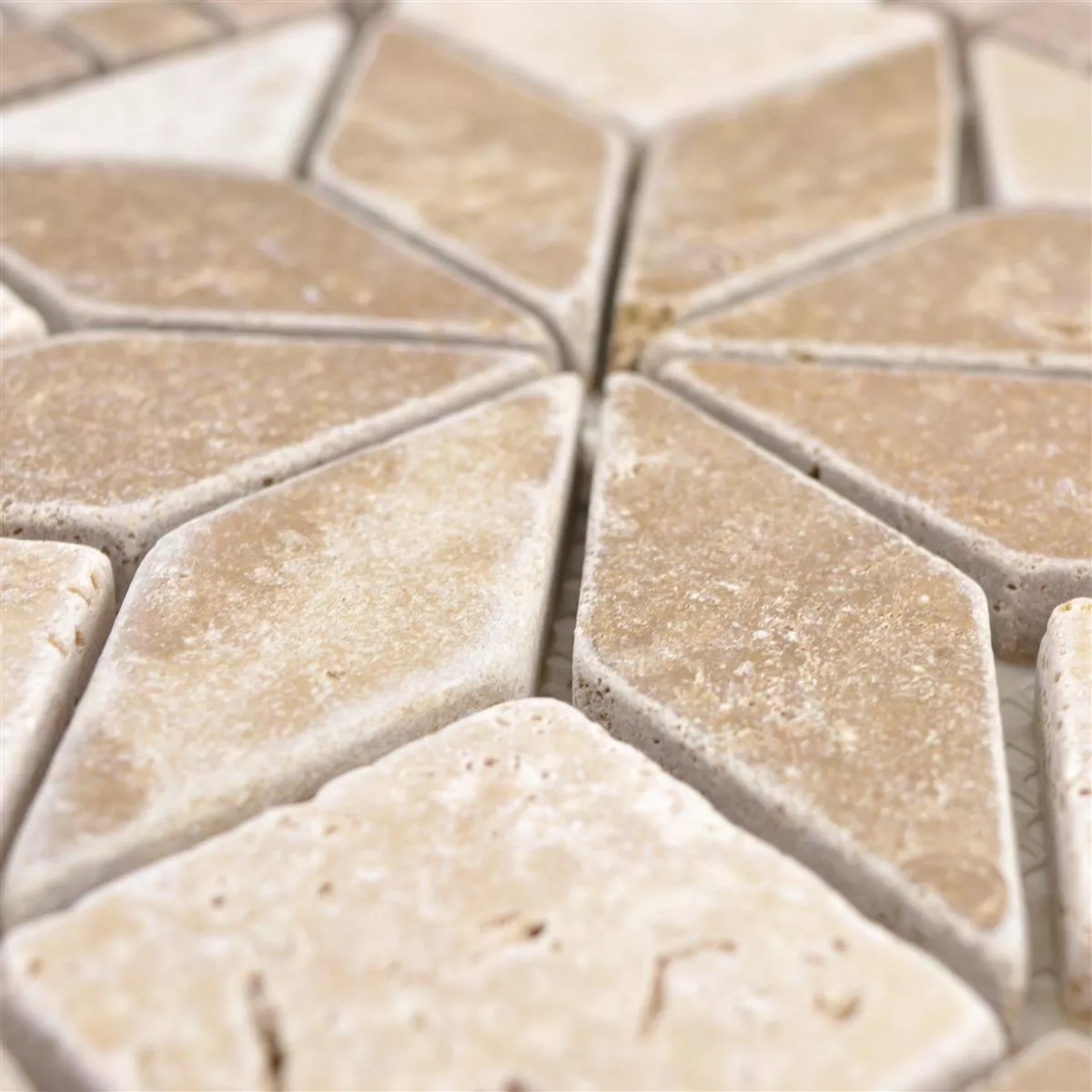 Naturstein Rosone Clayton Beige Braun 30x30cm 4 Naturstein Rosone Clayton Beige Braun 30x30cm – Bild 2