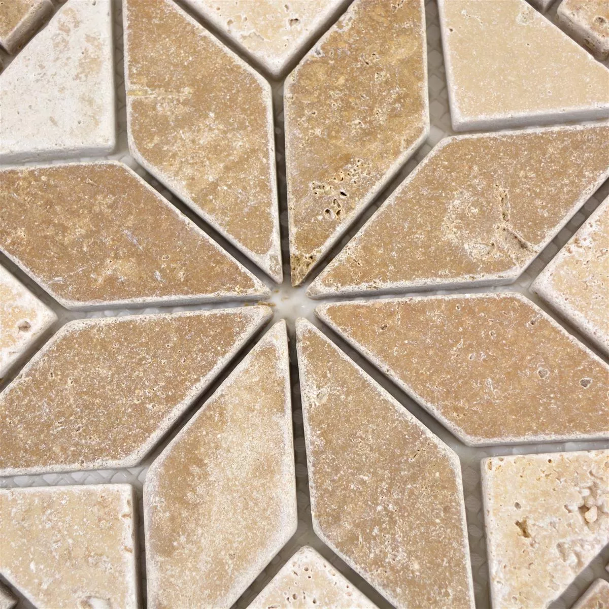 Naturstein Rosone Clayton Beige Braun 30x30cm 5 Naturstein Rosone Clayton Beige Braun 30x30cm – Bild 3