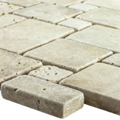 Naturstein Travertin Mosaikfliesen LaGrange Beige