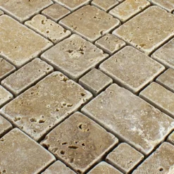 Alternative view of Naturstein Travertin Mosaikfliesen LaGrange Braun
