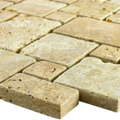 Naturstein Travertin Mosaikfliesen LaGrange Gold
