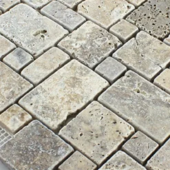Alternative view of Naturstein Travertin Mosaikfliesen LaGrange Silber