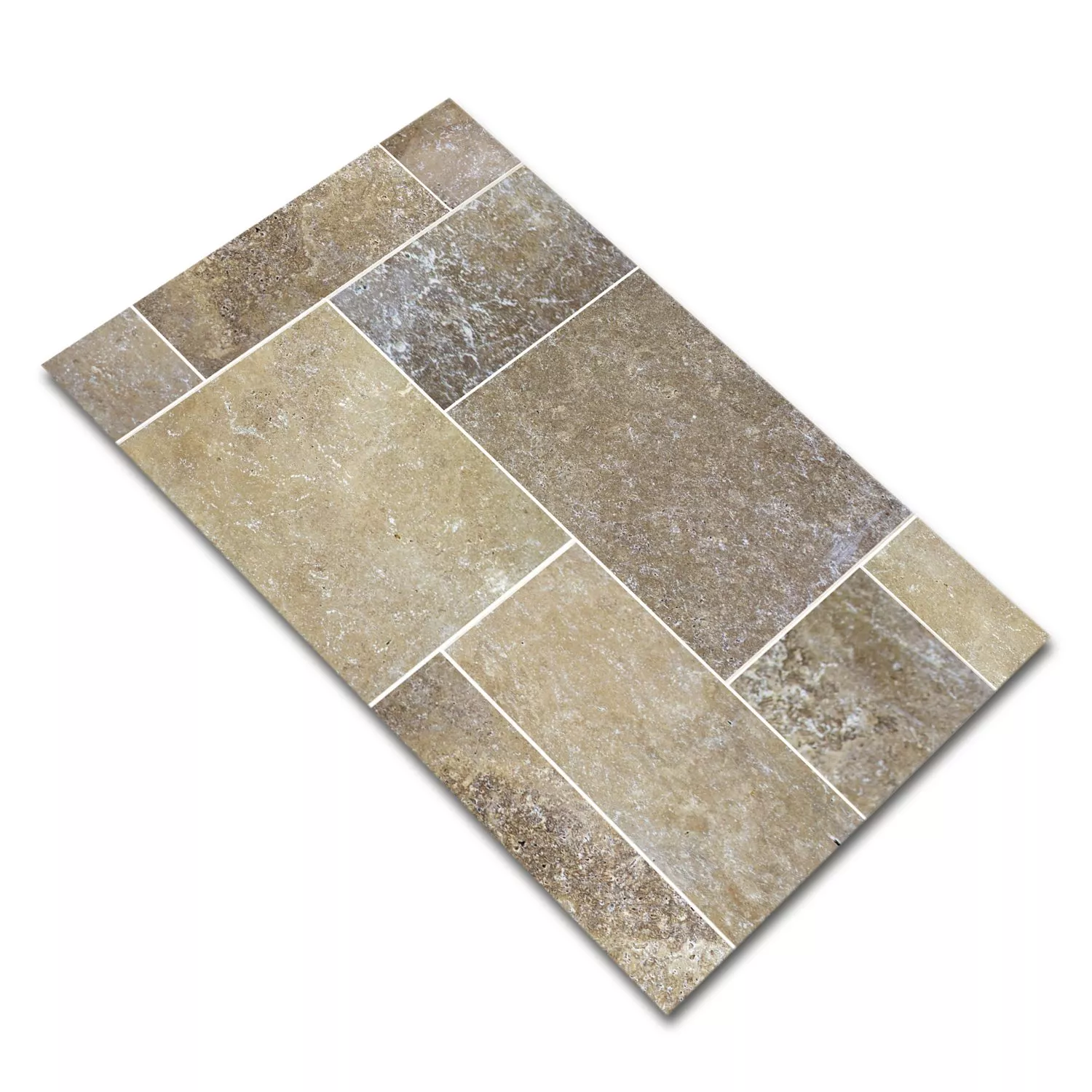 Natursteinfliesen Travertin Patara Noce Römischer Verband 4 Natursteinfliesen Travertin Patara Noce Römischer Verband – Bild 2