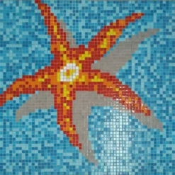 Schwimmbad Pool Mosaik Seestar Papierverklebt