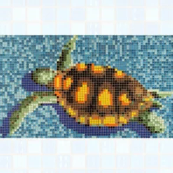 Schwimmbad Pool Mosaik Turtle Papierverklebt