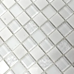 Alternative view of Selbstklebende Mosaik Naturstein Glas Mix Weiss