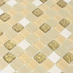 Alternative view of Selbstklebende Mosaikfliesen Naturstein Glas Gold