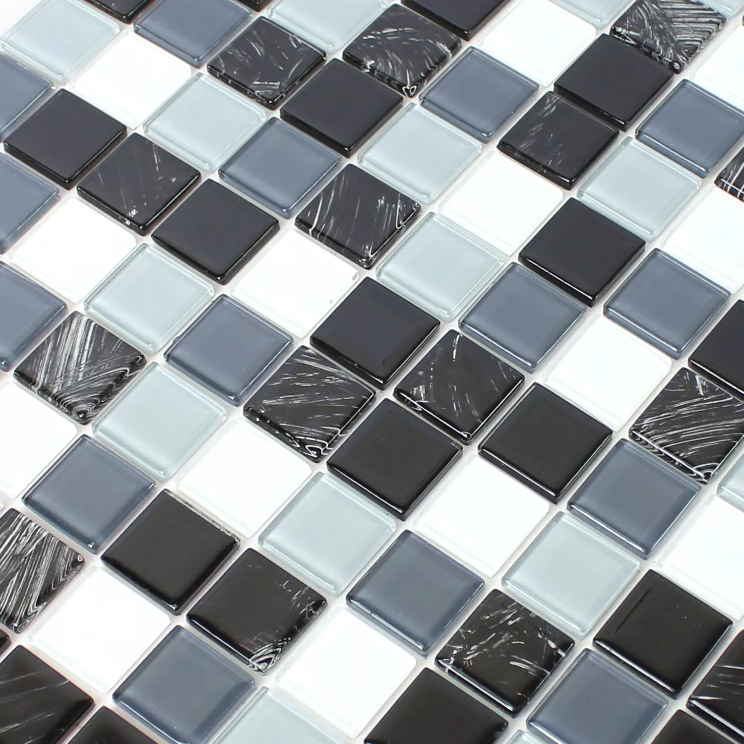Selbstklebendes Glasmosaik Schwarz Grau 4 Selbstklebendes Glasmosaik Schwarz Grau – Bild 2