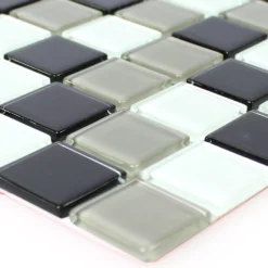 Selbstklebendes Glasmosaik Summer Schwarz Grau