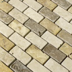 Alternative view of Travertin Fliesen Braun Beige Rot 23x48x10mm