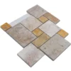 Travertin Mosaikfliese Römischer Verband Braun Beige 1 Travertin Mosaikfliese Römischer Verband Braun Beige -Mosafil Shop travertin mosaikfliese roemischer verband braun beige 1 81