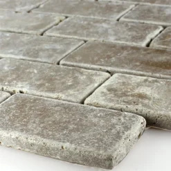 Travertin Mosaikfliesen Bugio Noce Brick