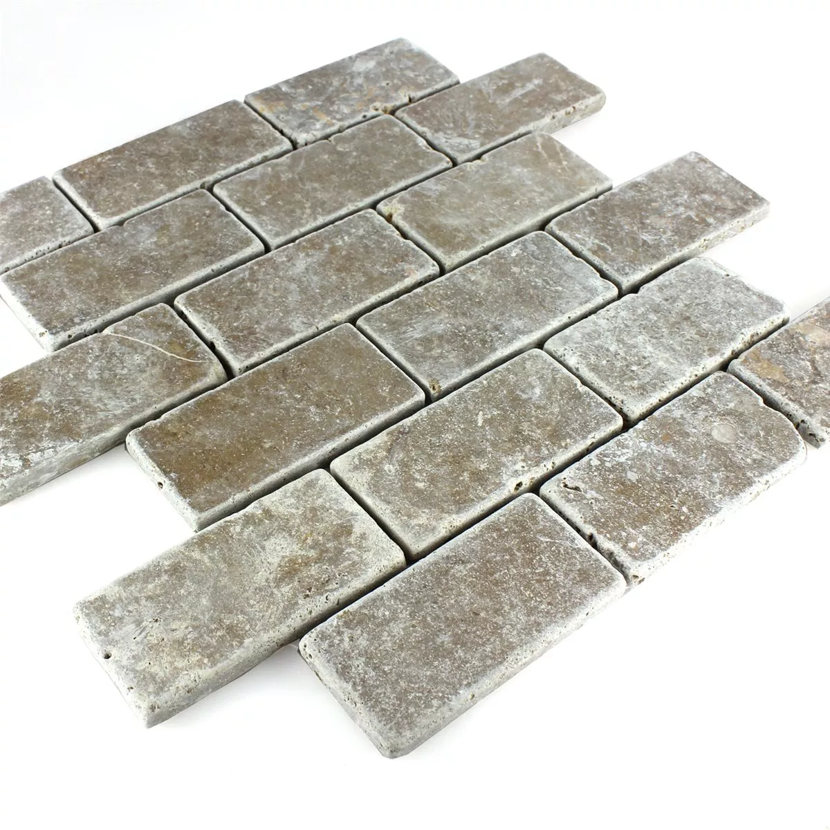Travertin Mosaikfliesen Bugio Noce Brick 4 Travertin Mosaikfliesen Bugio Noce Brick – Bild 2