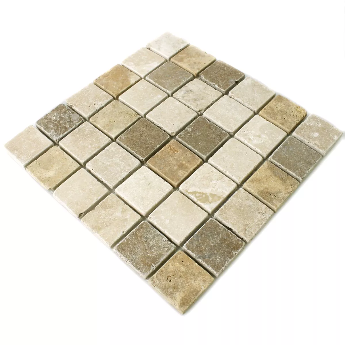 Travertin Mosaikfliesen Dustin Braun Beige Rot 5 Travertin Mosaikfliesen Dustin Braun Beige Rot – Bild 3