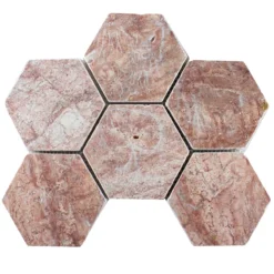 Travertin Naturstein Mosaikfliesen Mercado Sechseck Rot 9 Travertin Naturstein Mosaikfliesen Mercado Sechseck Rot -Mosafil Shop travertin naturstein mosaikfliesen mercado sechseck rot 4 45