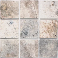 Natursteinfliesen Travertin Nestor Silber 10x10cm -Mosafil Shop travertin natursteinfliesen nestor silber 1010 03 jpg 8935