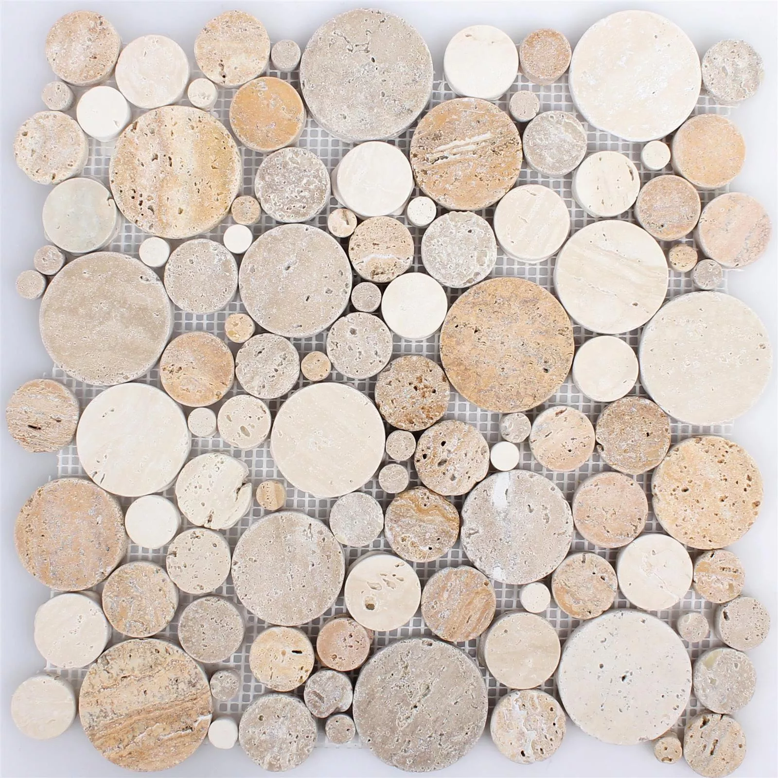 Travertin Natursteinmosaik Franklin Gold Beige Weiss 5 Travertin Natursteinmosaik Franklin Gold Beige Weiss – Bild 3