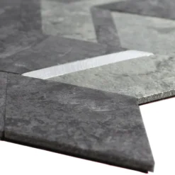 Vinyl Mosaikfliesen Meridian Steinoptik Schwarz Silber