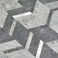 Alternative view of Vinyl Mosaikfliesen Meridian Steinoptik Schwarz Silber