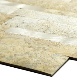 Vinyl Mosaikfliesen Mirbach Selbstklebend Beige Gold