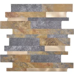 Vinyl Mosaikfliesen Mirbach Selbstklebend Braun Gold -Mosafil Shop vinyl mosaikfliesen mirbach selbstklebend braun gold 4 35