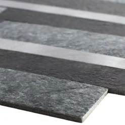 Vinyl Mosaikfliesen Mirbach Selbstklebend Schwarz Silber