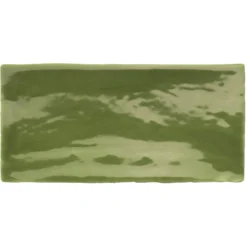 Wandfliese Algier Handgemacht 7,5x15cm Olive