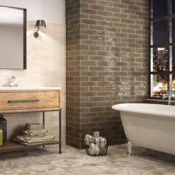 Wandfliesen Conway Gewellt 7,5x30cm Dunkelbraun -Mosafil Shop wandfliesen conway gewellt 7 5x30cm dunkelbraun 5 83