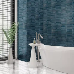 Wandfliesen Laguna Glänzend Gewellt Blau 6x24cm -Mosafil Shop wandfliesen laguna glaenzend gewellt blau 6x24cm 4 33