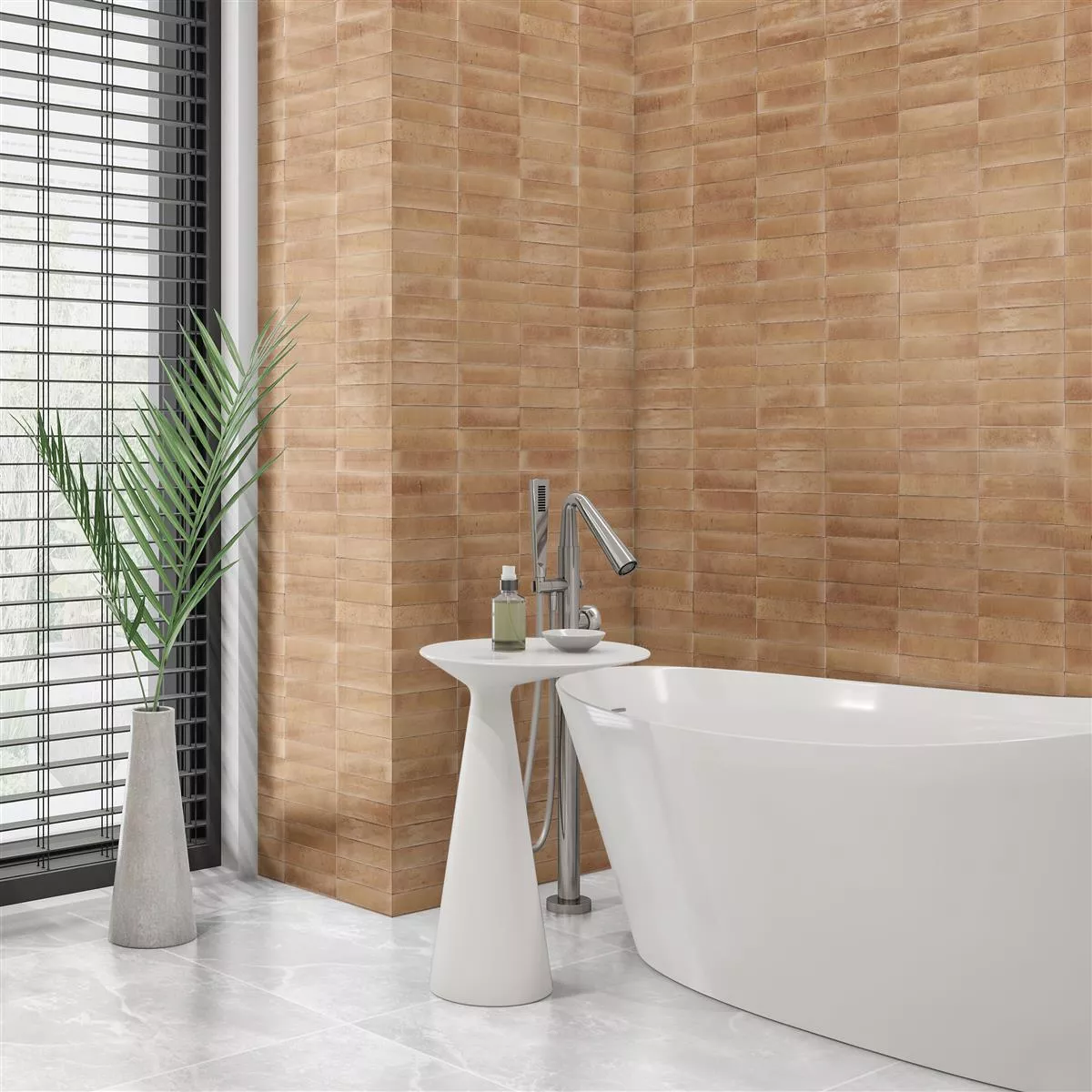 Wandfliesen Laguna Glänzend Gewellt Pink 6x24cm 6 Wandfliesen Laguna Glänzend Gewellt Pink 6x24cm – Bild 4