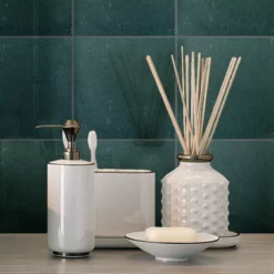 Wandfliesen Lara Glänzend Gewellt 15x15cm Grün -Mosafil Shop wandfliesen lara glaenzend gewellt 15x15cm gruen 4 23