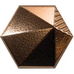 Wandfliesen Rockford 3D Hexagon 12,4x10,7cm Kupfer -Mosafil Shop wandfliesen rockford 3d hexagon 12 4x10 7cm kupfer 5 45