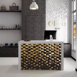 Wandfliesen Rockford 3D Hexagon 12,4x10,7cm Kupfer -Mosafil Shop wandfliesen rockford 3d hexagon 12 4x10 7cm kupfer 7 62