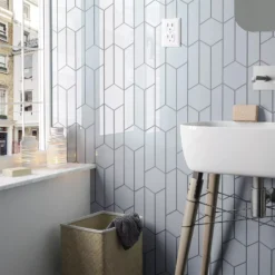 Wandfliesen Silex 18,6x5,2cm Hellblau Schräg Links -Mosafil Shop wandfliesen silex 18 6x5 2cm hellblau schraeg links 3 34