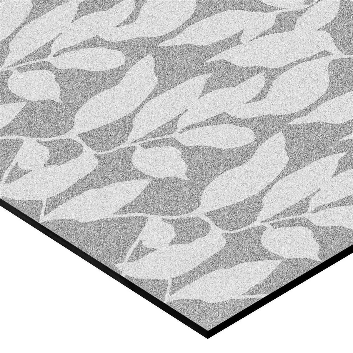 Wandfliesen Vulcano Floral Dekor Rektifiziert Grau 60x120cm 5 Wandfliesen Vulcano Floral Dekor Rektifiziert Grau 60x120cm – Bild 3